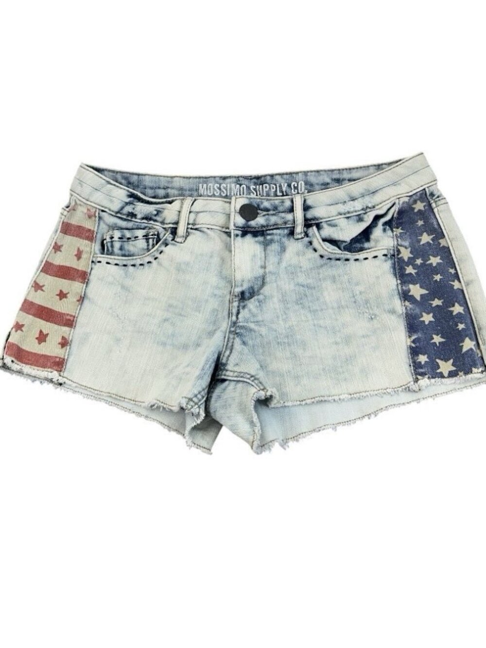 Mossimo supply co  American Flag Low Rise shorts Junior’s size 9 Fit 6 Inseam 2”